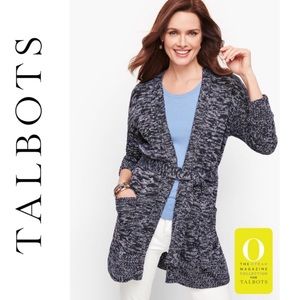 Talbots The Oprah Magazine collection open front knit cardigan with tie petite S